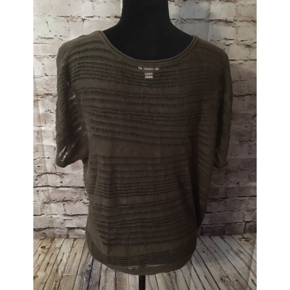 Pure Jill J.Jill Olive Green Short Sleeve Top - Picture 3 of 3